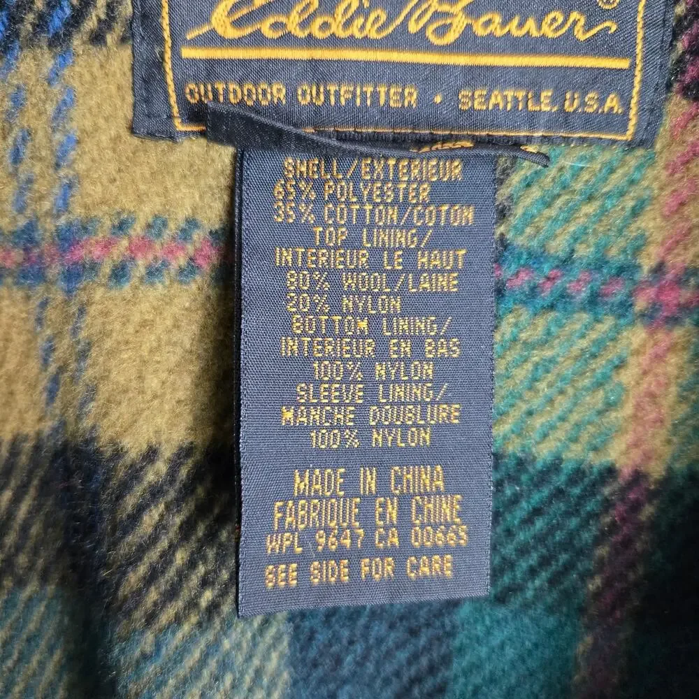 Eddie Bauer VTG Jacket Khaki Green Wool lined  Hunting Men's Large - Picture 9 of 11